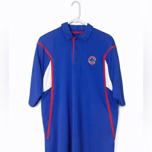 Chicago Cubs Majestic Polo XL Blue Gray Red Excellent Condition